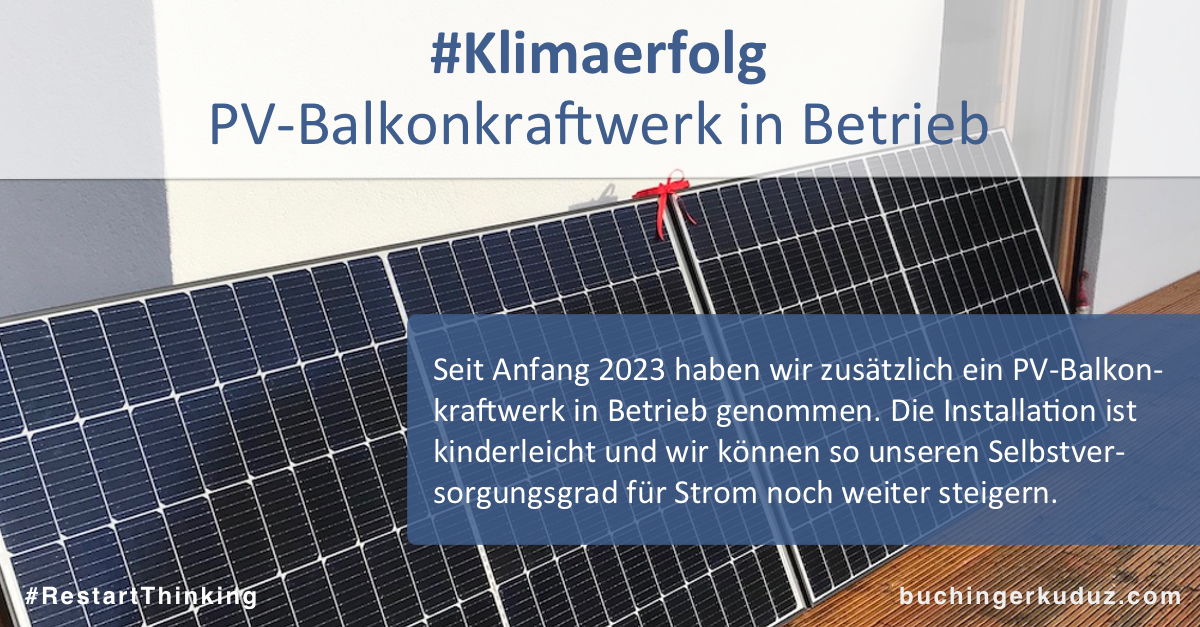 #Klimaerfolg: Buchinger|Kuduz nimmt ein PV-Balkonkraftwerk in Betrieb